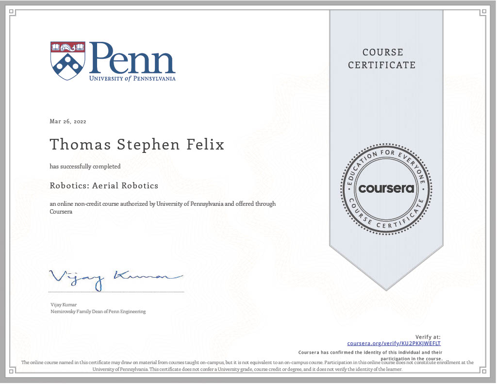 Coursera certificate
